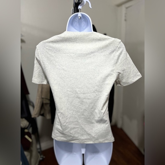 OGL Cotton Fine-Rib Fitted Boatneck T-Shirt - Picture 6 of 6